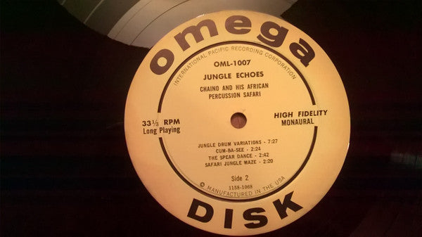 Chaino & His African Percussion Safari : Jungle Echoes (LP, Mono)
