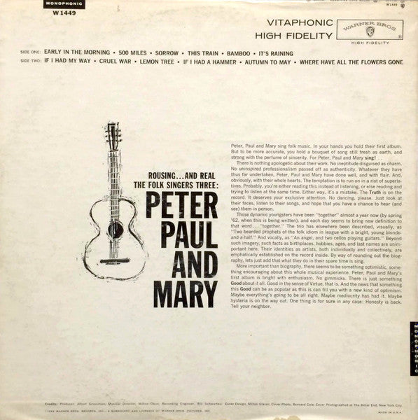 Peter, Paul And Mary* : Peter, Paul And Mary (LP, Album, Mono, Promo)