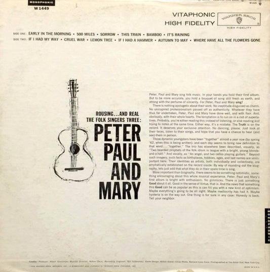 Peter, Paul And Mary* : Peter, Paul And Mary (LP, Album, Mono, Promo)