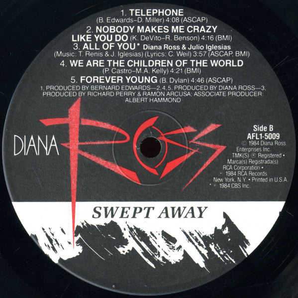 Diana Ross : Swept Away (LP, Album, Ind)