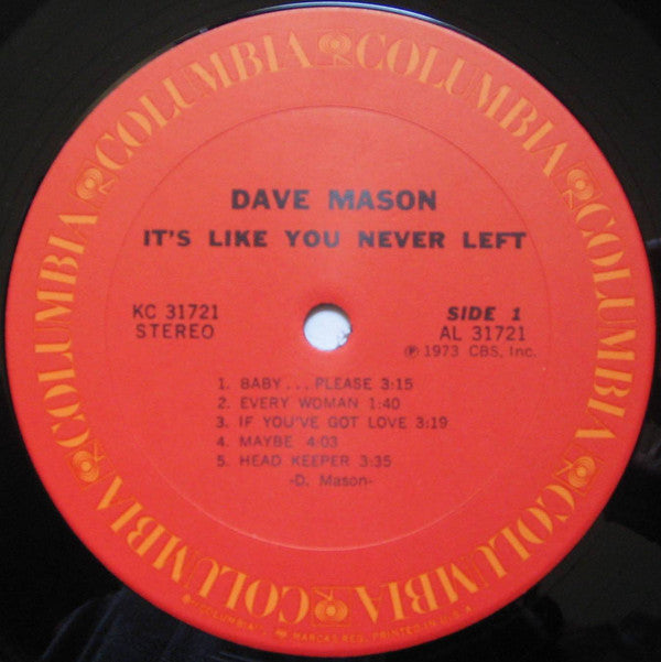 Dave Mason : It's Like You Never Left (LP, Album, Pit)
