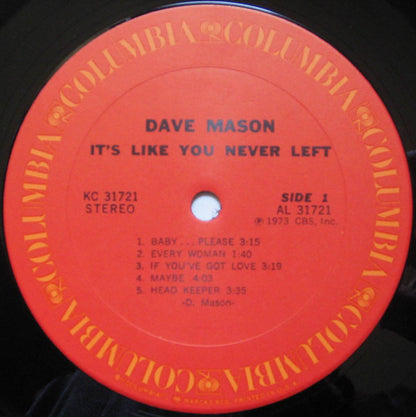 Dave Mason : It's Like You Never Left (LP, Album, Pit)