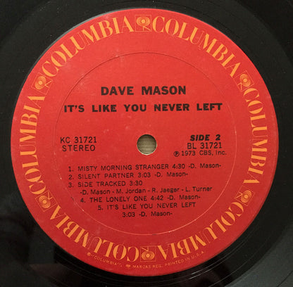 Dave Mason : It's Like You Never Left (LP, Album, Pit)