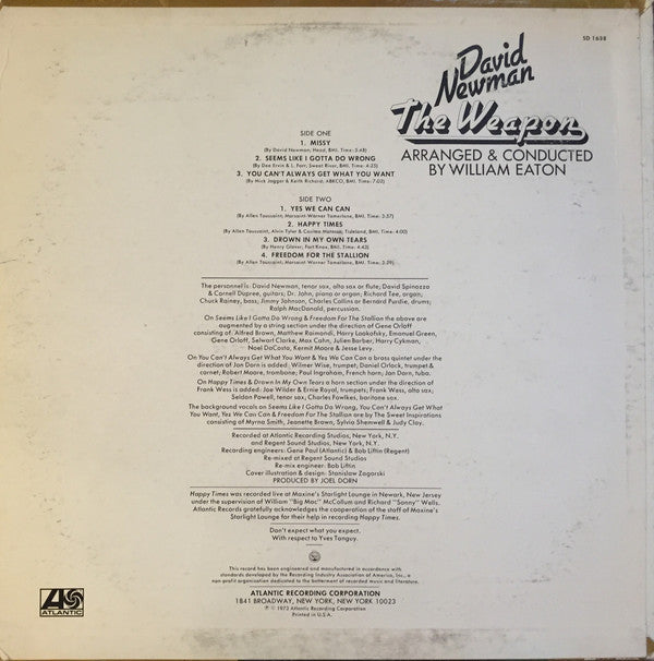 David "Fathead" Newman : The Weapon (LP, Album, PR)