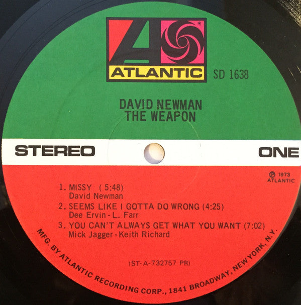 David "Fathead" Newman : The Weapon (LP, Album, PR)