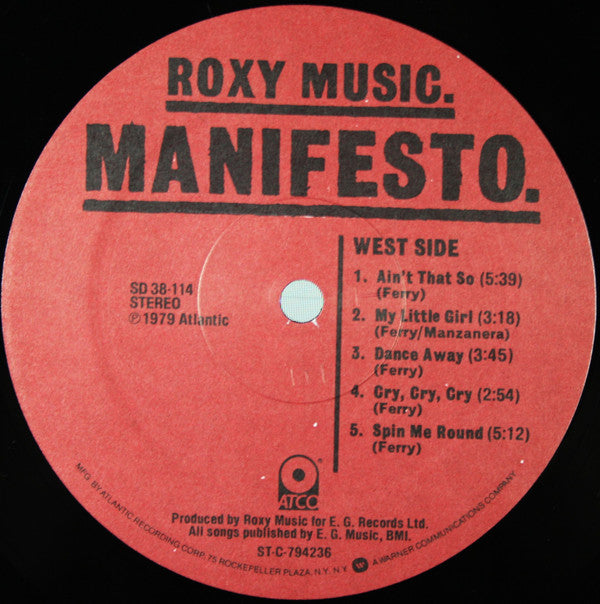 Roxy Music : Manifesto (LP, Album, Spe)