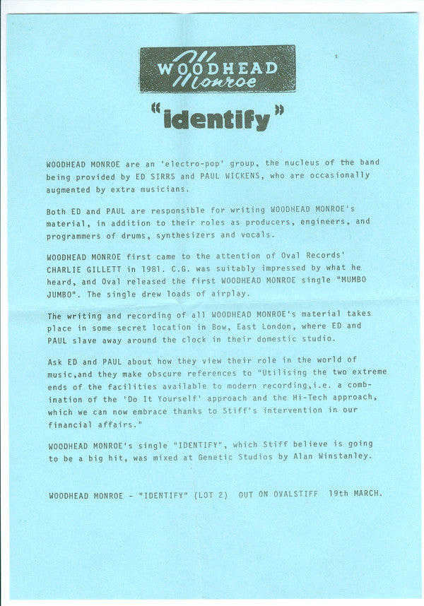 Woodhead Monroe : Identify (7")