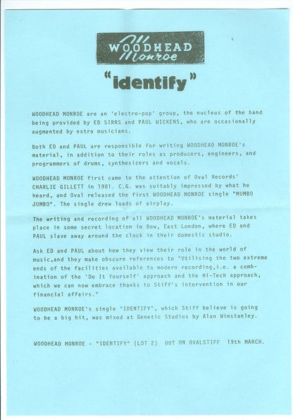 Woodhead Monroe : Identify (7")