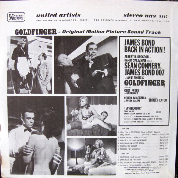 John Barry : Goldfinger (Original Motion Picture Score) (LP, Album, RE)