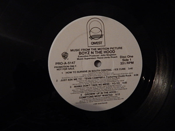 Various : Boyz N The Hood (Music From The Motion Picture) (Radio Edit) (2xLP, Comp, Promo)