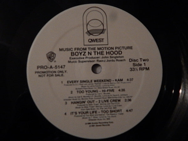Various : Boyz N The Hood (Music From The Motion Picture) (Radio Edit) (2xLP, Comp, Promo)