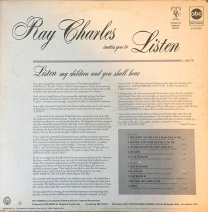 Ray Charles : Invites You To Listen (LP, Album, Club, Jac)