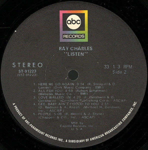 Ray Charles : Invites You To Listen (LP, Album, Club, Jac)