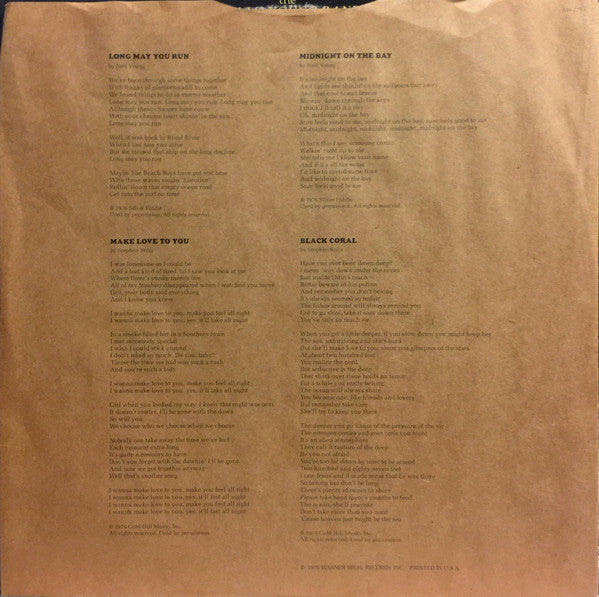 The Stills-Young Band : Long May You Run (LP, Album, Win)