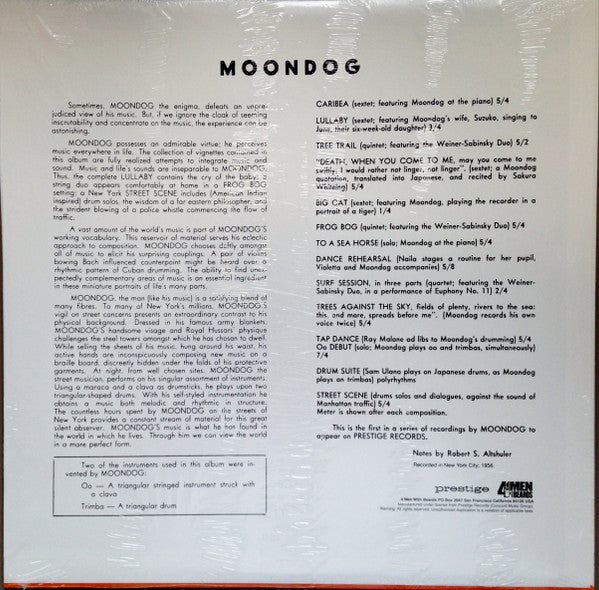 Moondog (2) : Moondog (LP, Album, Ltd, RE, Cle)