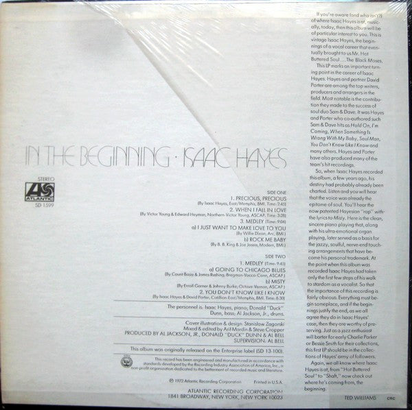 Isaac Hayes : In The Beginning (LP, Album, Club)