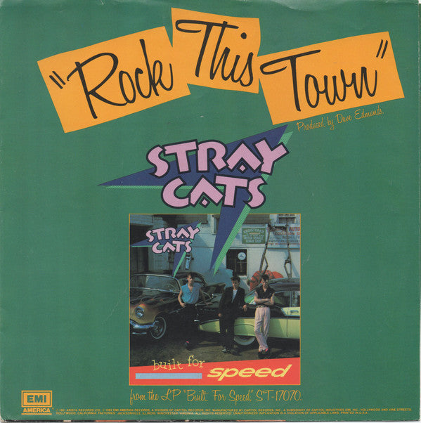 Stray Cats : Rock This Town (7", Single, Win)