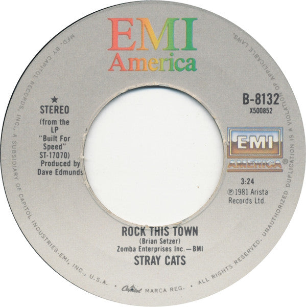 Stray Cats : Rock This Town (7", Single, Win)