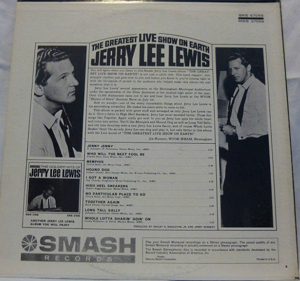 Jerry Lee Lewis : The Greatest Live Show On Earth (LP, Album)