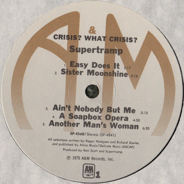 Supertramp : Crisis? What Crisis? (LP, Album, RCA)