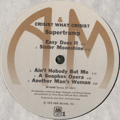 Supertramp : Crisis? What Crisis? (LP, Album, RCA)