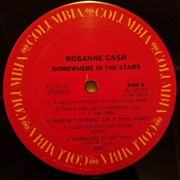 Rosanne Cash : Somewhere In The Stars (LP, Album, Car)