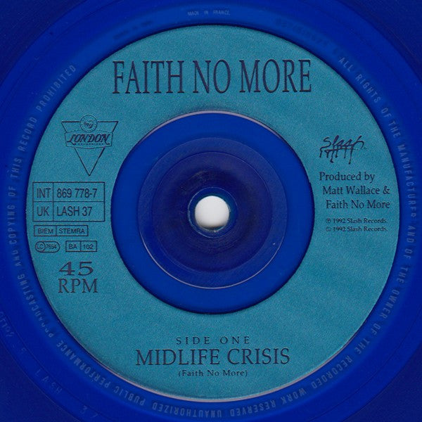 Faith No More : Midlife Crisis (7", EP, Num, S/Edition, Blu)