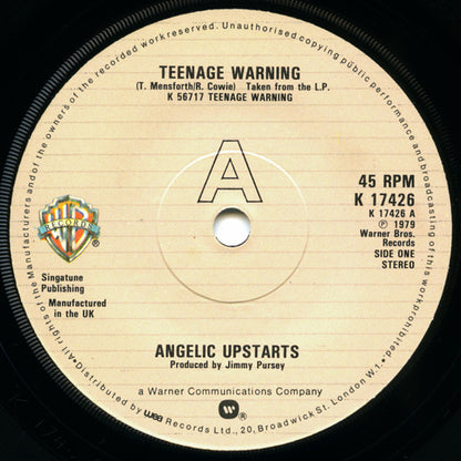 Angelic Upstarts : Teenage Warning (7", Single, Sol)