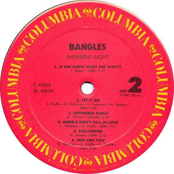 Bangles : Different Light (LP, Album, RE, Car)