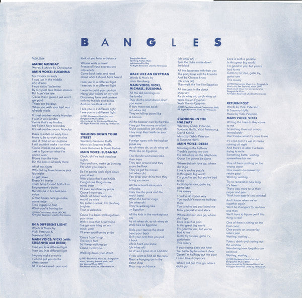 Bangles : Different Light (LP, Album, RE, Car)