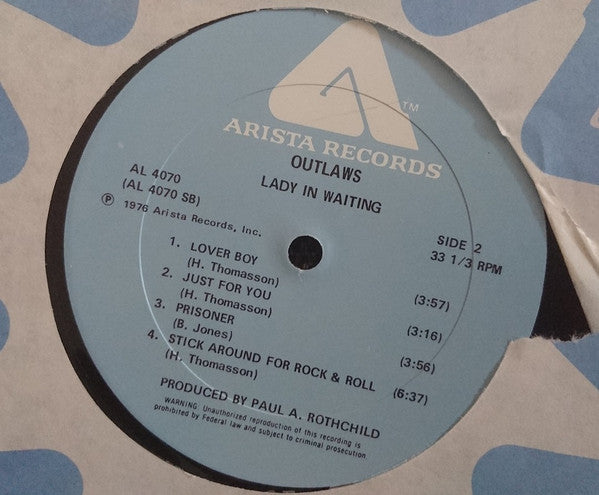 Outlaws : Lady In Waiting (LP, Album, Pet)