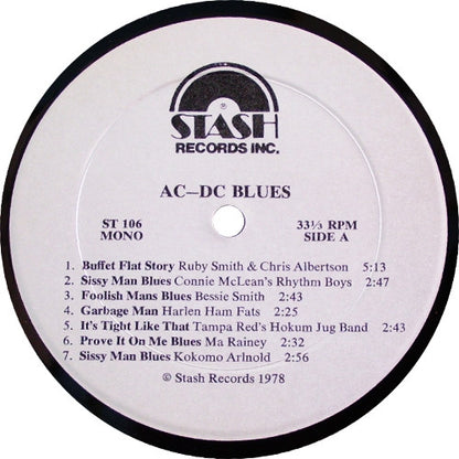 Various : AC-DC Blues (Gay Jazz Reissues Volume One) (LP, Comp, Mono, RE)