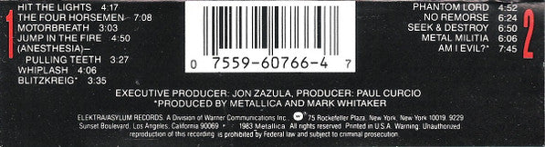 Metallica : Kill 'Em All (Cass, Album, RE, SR)