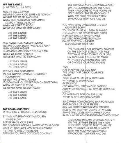 Metallica : Kill 'Em All (Cass, Album, RE, SR)