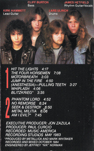 Metallica : Kill 'Em All (Cass, Album, RE, SR)