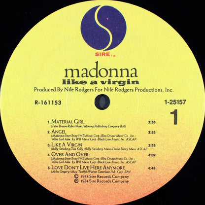 Madonna : Like A Virgin (LP, Album, Club, RCA)