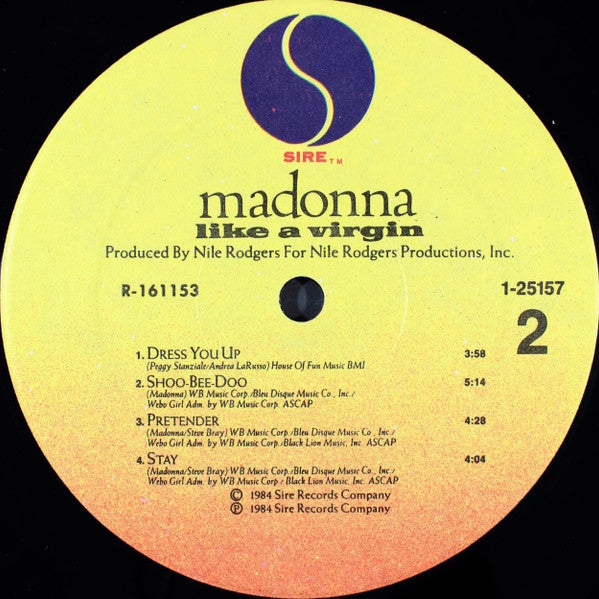 Madonna : Like A Virgin (LP, Album, Club, RCA)