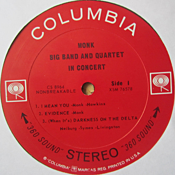 Monk* : Big Band And Quartet In Concert (LP, Album)