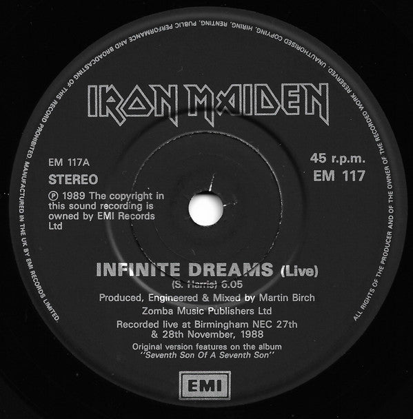 Iron Maiden : Infinite Dreams (7", Single)