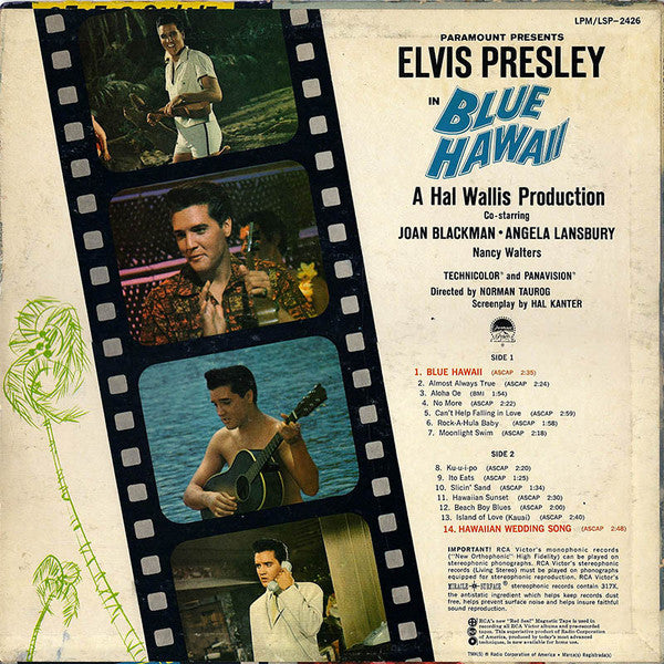 Elvis Presley : Blue Hawaii (LP, Album, Mono, Roc)