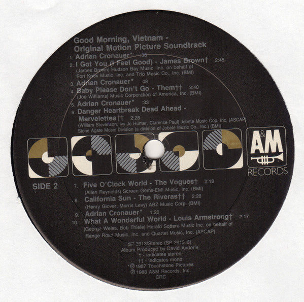 Various : Good Morning, Vietnam (The Original Motion Picture Soundtrack) (LP, Comp, Club)