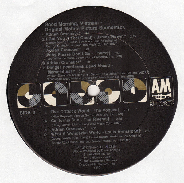 Various : Good Morning, Vietnam (The Original Motion Picture Soundtrack) (LP, Comp, Club)