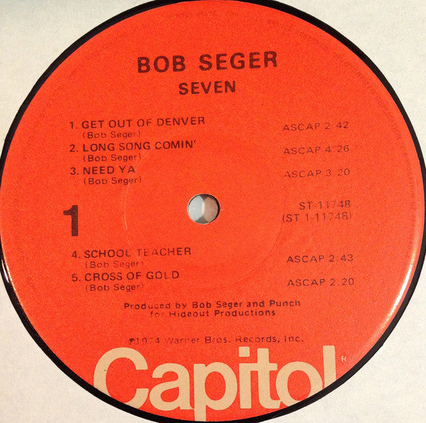 Bob Seger : Seven (LP, Album, RE, Win)