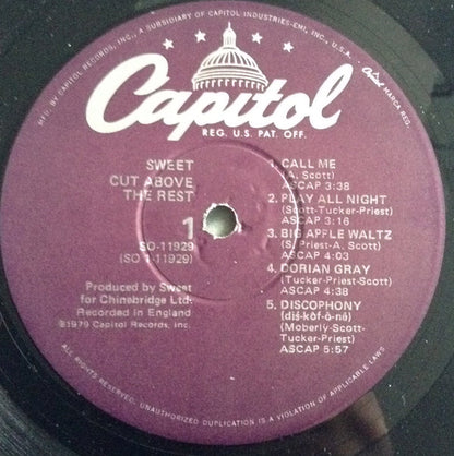 Sweet* : Cut Above The Rest (LP, Album, Win)