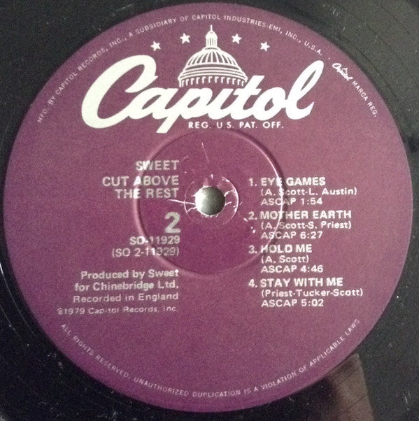 Sweet* : Cut Above The Rest (LP, Album, Win)