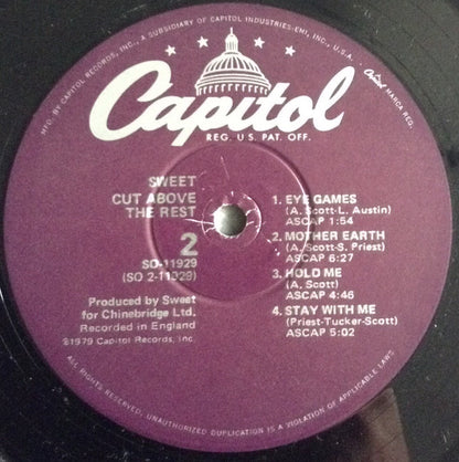 Sweet* : Cut Above The Rest (LP, Album, Win)