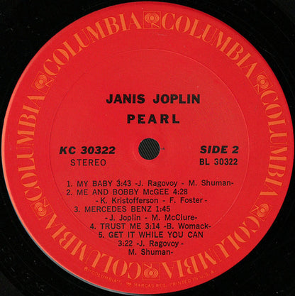 Janis Joplin : Pearl (LP, Album, Pit)