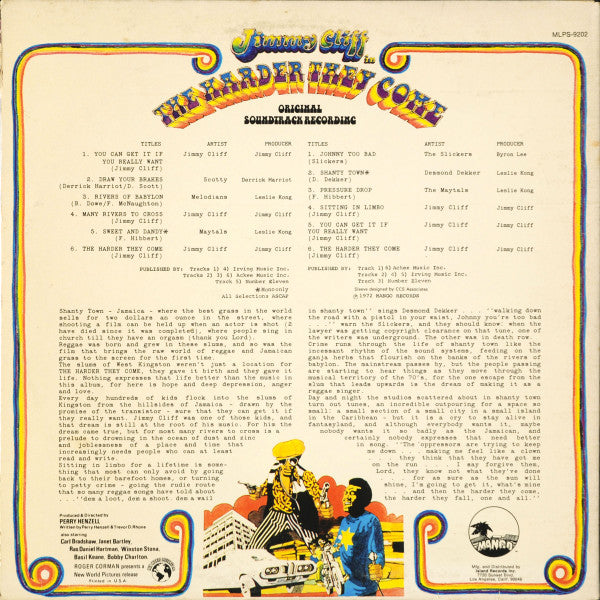 Various : The Harder They Come (Original Soundtrack Recording) (LP, Comp, RE, San)