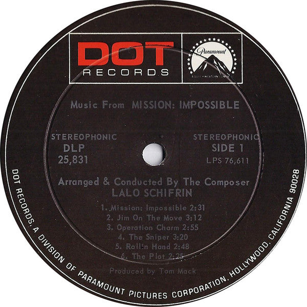 Lalo Schifrin : Music From Mission: Impossible (LP, Album, RP)