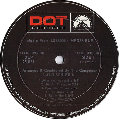 Lalo Schifrin : Music From Mission: Impossible (LP, Album, RP)